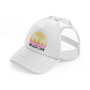 beach life retro sun white trucker hat