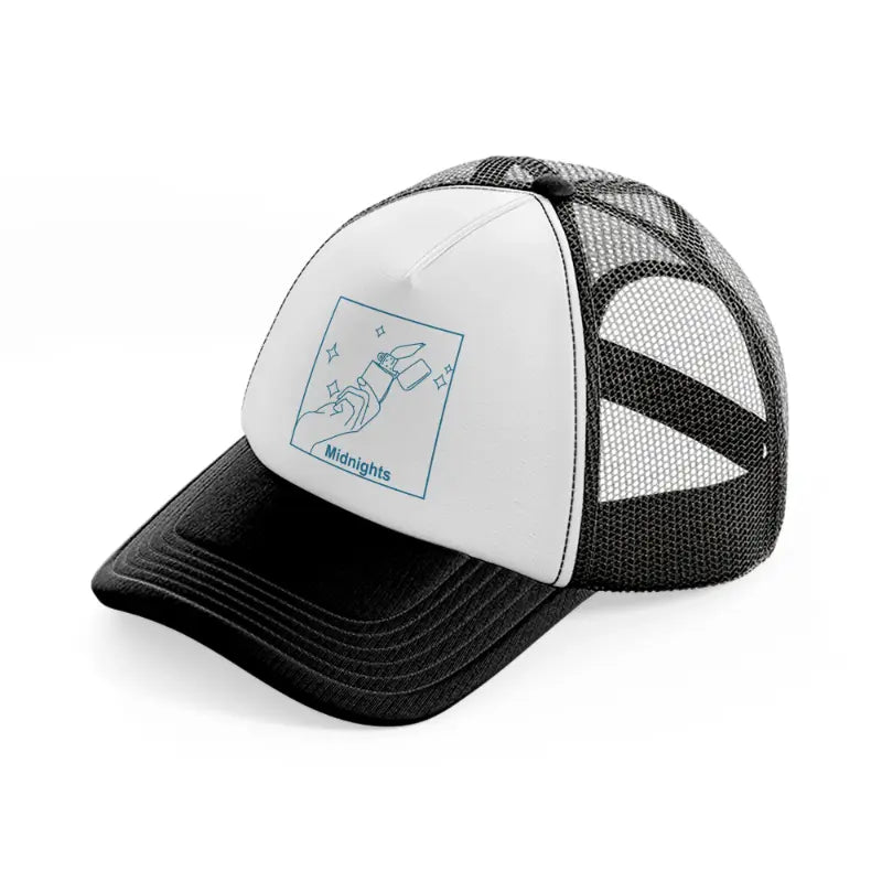 midnights black and white trucker hat
