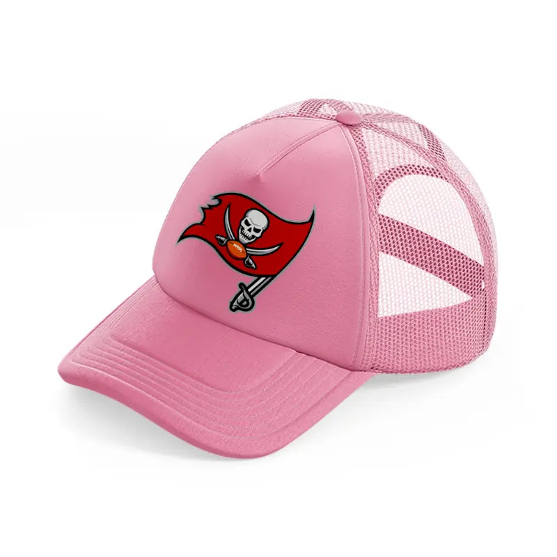tampa bay buccaneers emblem pink trucker hat
