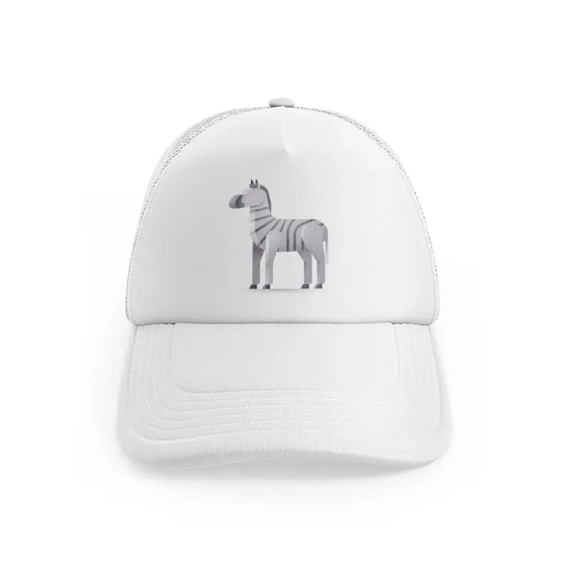 027 zebra white trucker hat