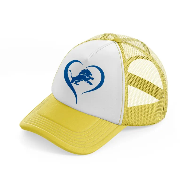 detroit lions lover yellow trucker hat
