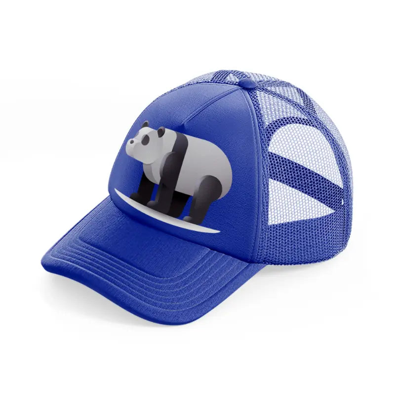002 panda bear blue trucker hat