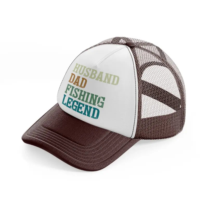 husband dad fishing legend brown trucker hat