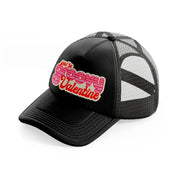 groovy love sentiments gs 01 black trucker hat