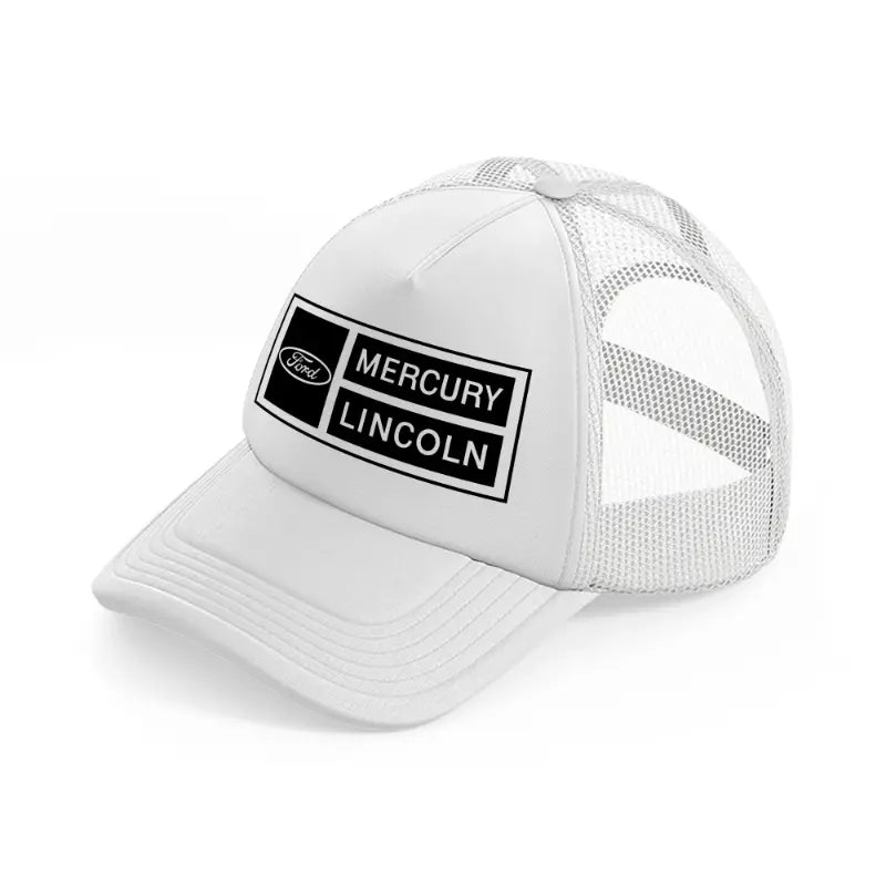 ford mercury lincoln white trucker hat