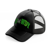 howdy clover black trucker hat