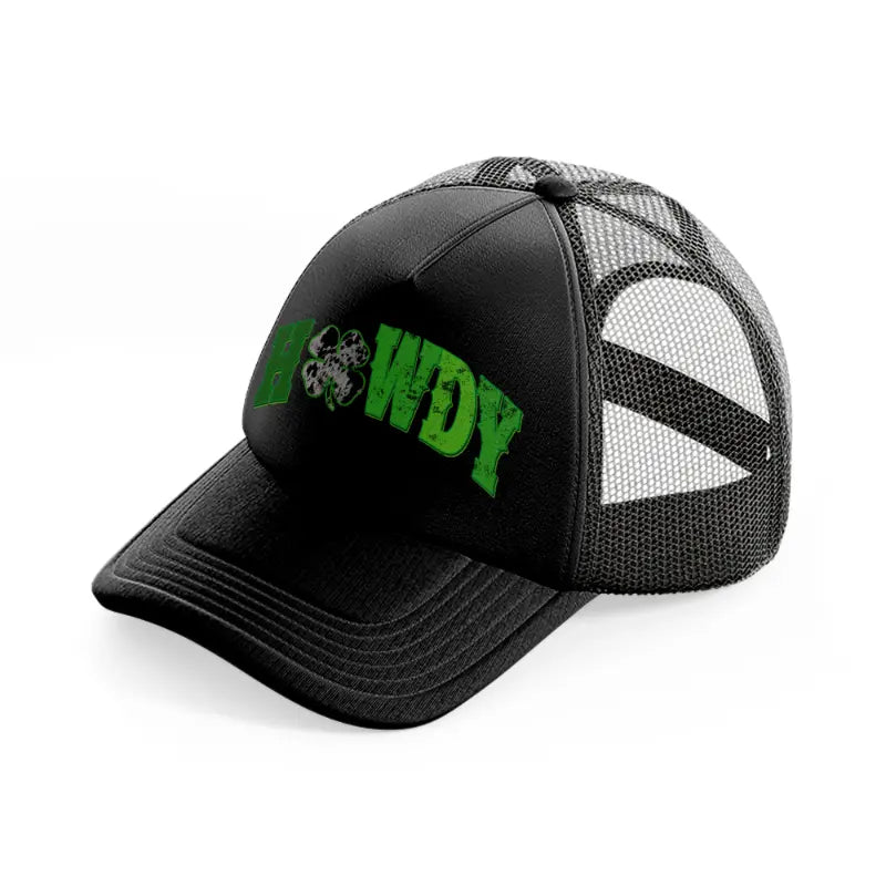 howdy clover black trucker hat
