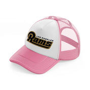 los angeles rams classic pink and white trucker hat