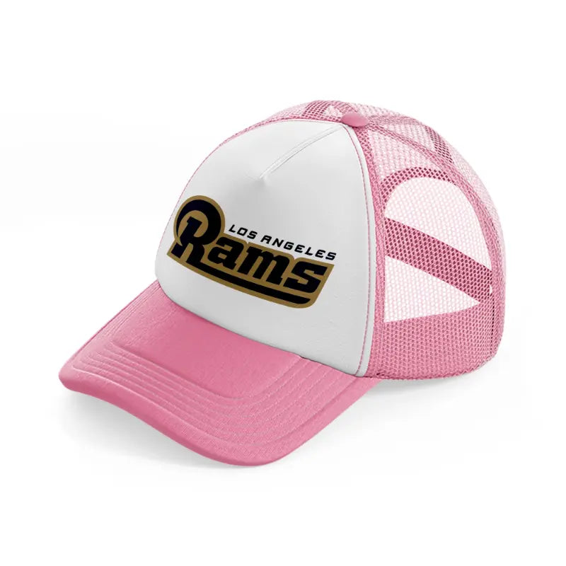 los angeles rams classic pink and white trucker hat