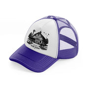 welcome to our farm. purple trucker hat