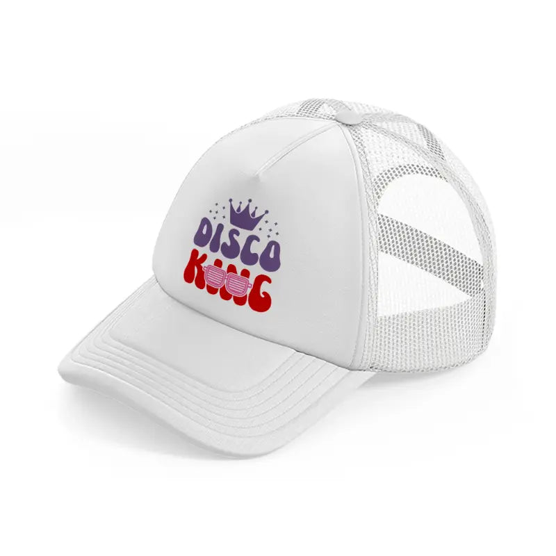 disco king white trucker hat