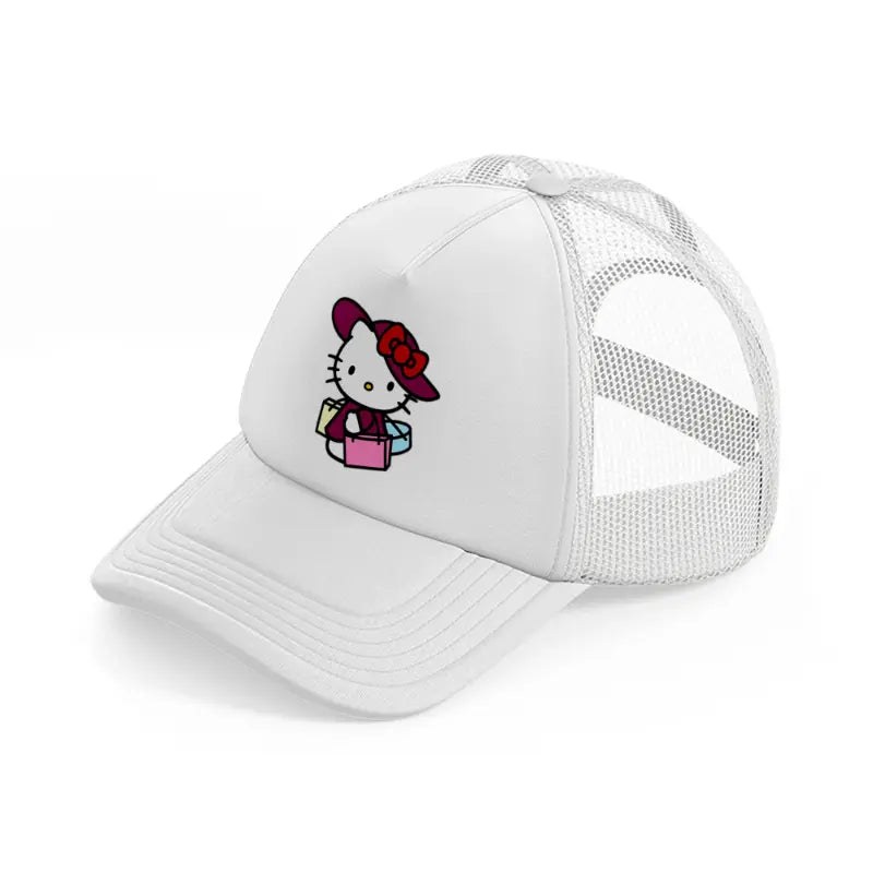 hello kitty shopping white trucker hat