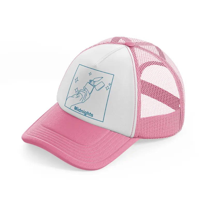 midnights pink and white trucker hat