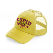 cupid university est 1876 gold trucker hat