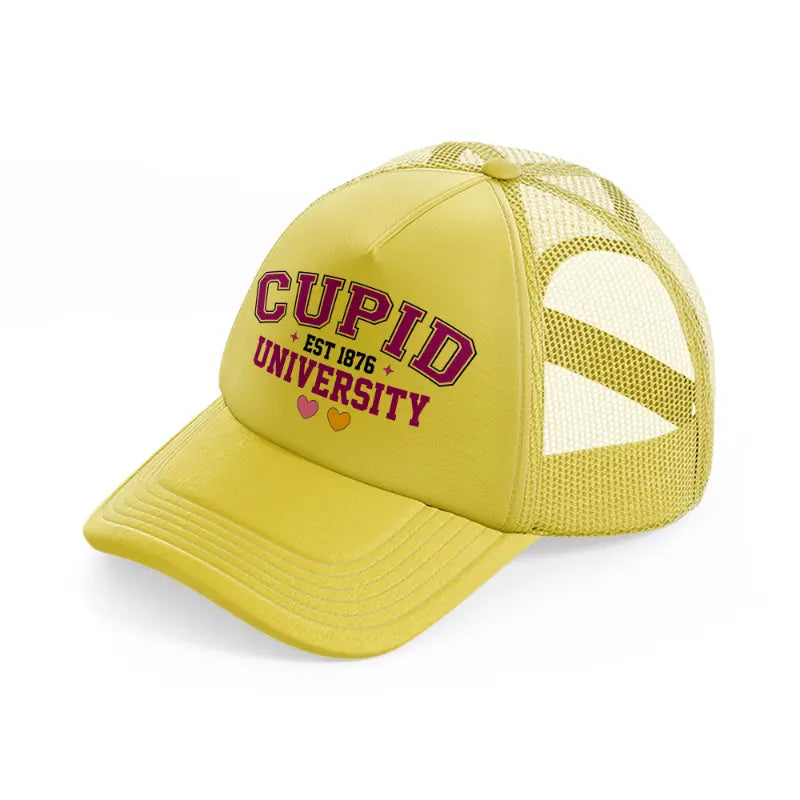 cupid university est 1876 gold trucker hat
