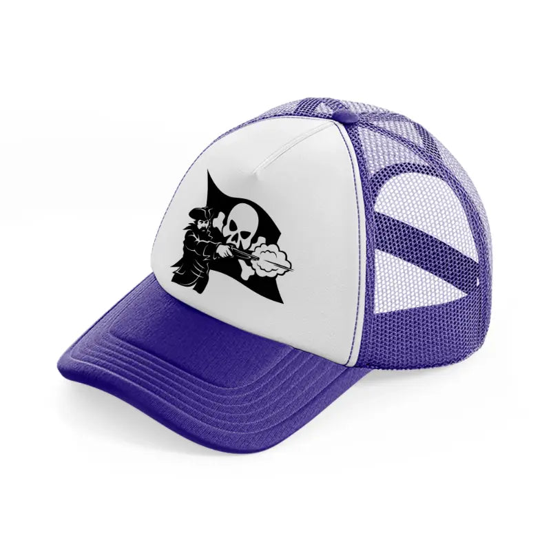 captain flag purple trucker hat