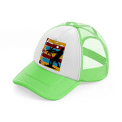 fishing retro lime green trucker hat