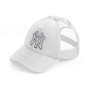 newyork yankees white emblem white trucker hat