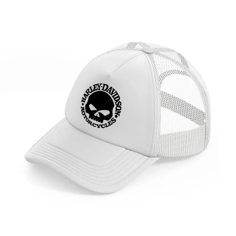 harley davidson motocycles skull white trucker hat