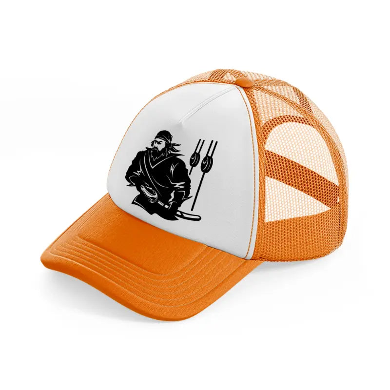 pirate crew vector orange trucker hat