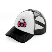 hello kitty bow black and white trucker hat