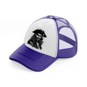 captain pirates purple trucker hat