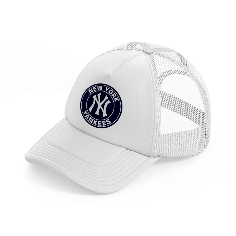 newyork yankees badge white trucker hat