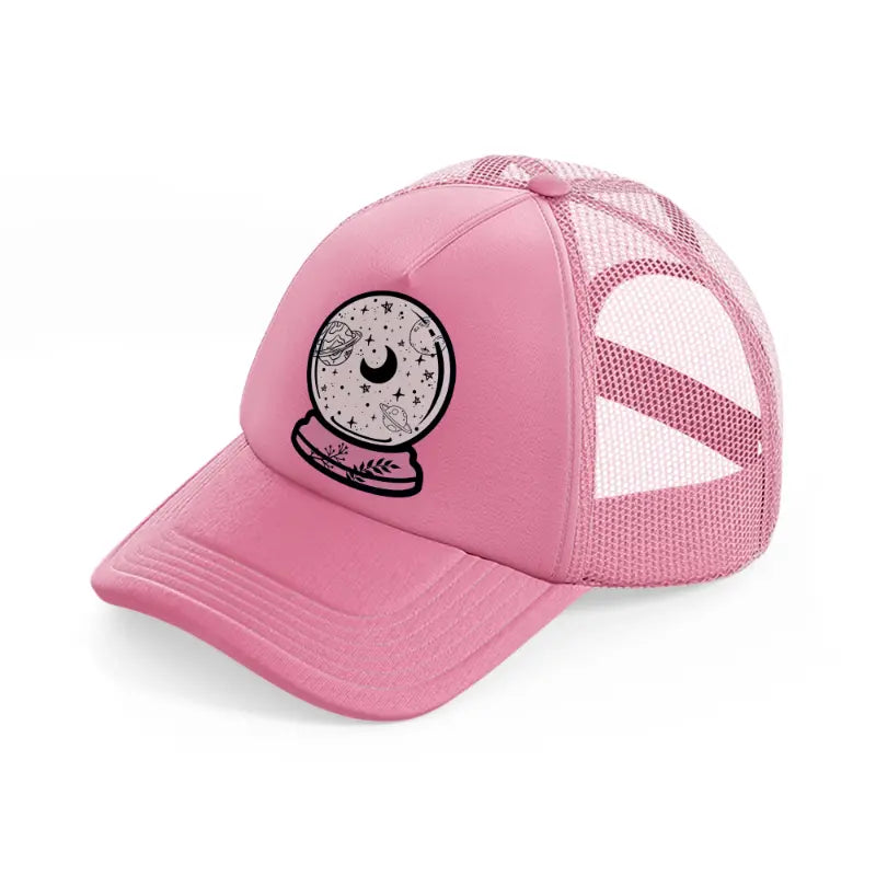crystal magic ball pink trucker hat