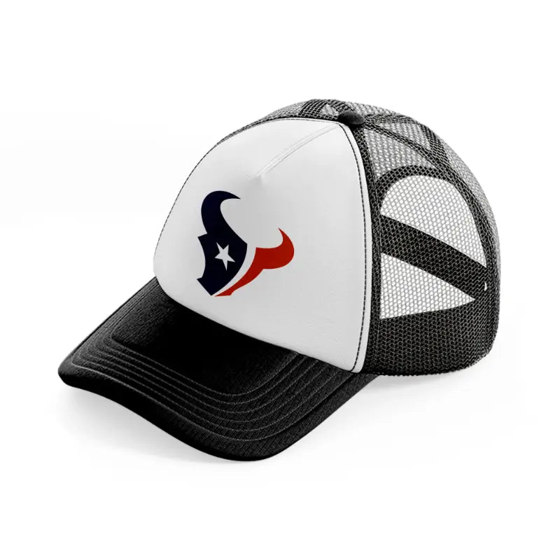 houston texans emblem black and white trucker hat