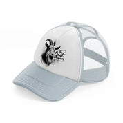 the goat whisper grey trucker hat