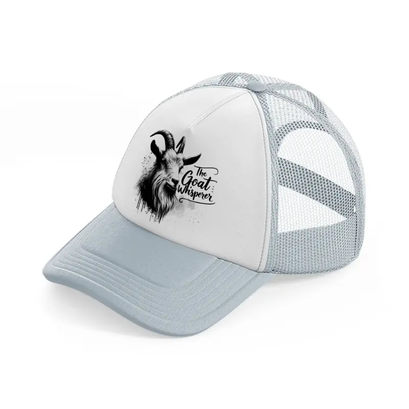the goat whisper grey trucker hat