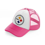 pittsburgh steelers badge neon pink trucker hat