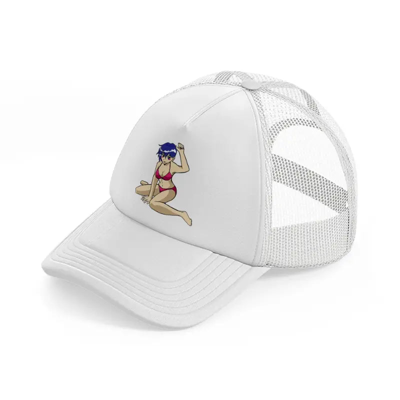 anime girl white trucker hat