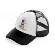 anime girl black and white trucker hat