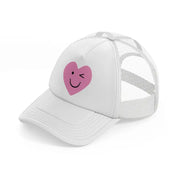 heart winks white trucker hat