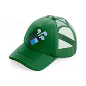 golf bag blue green trucker hat