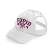 cupid university est 1876 white trucker hat