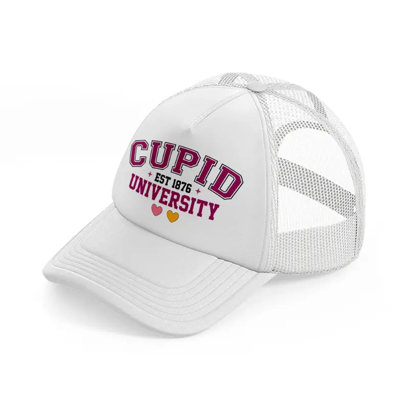 cupid university est 1876 white trucker hat