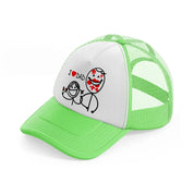 i love dad lime green trucker hat