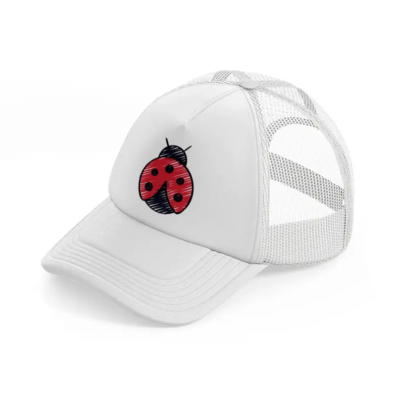 ladybug white trucker hat