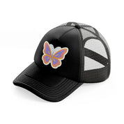 colorful butterfly black trucker hat