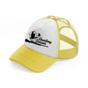 hunting season yellow trucker hat