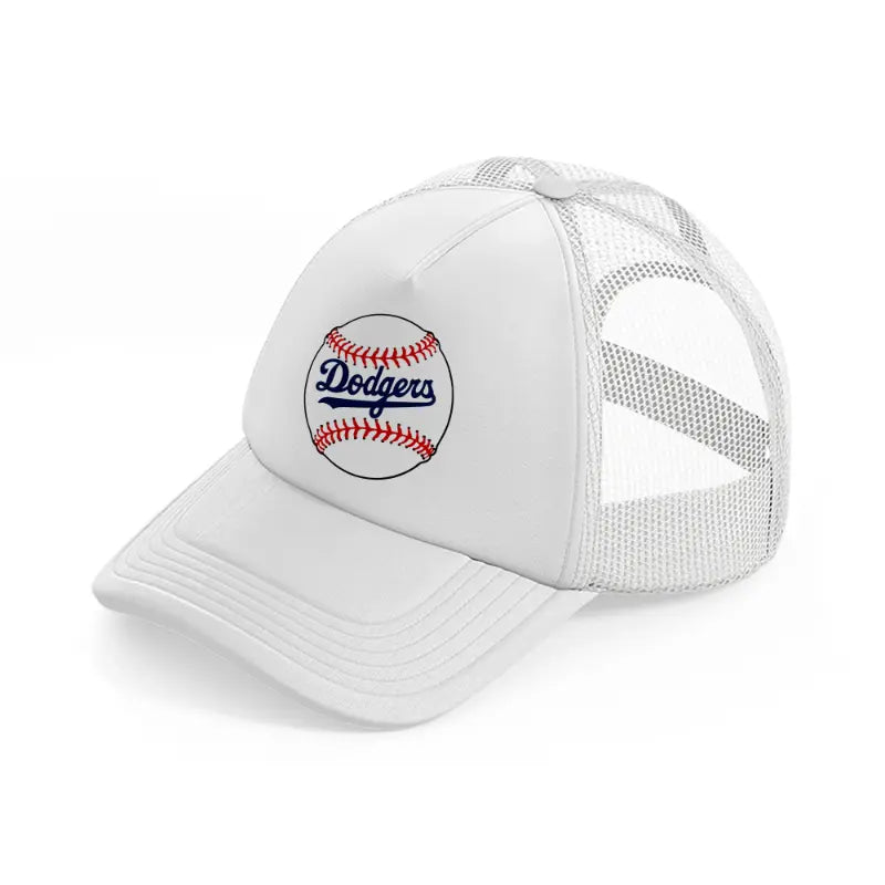 dodgers ball white trucker hat