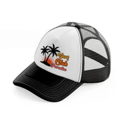 surf club paradise black and white trucker hat