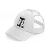 beer hunter white trucker hat