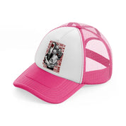 denji and pochita neon pink trucker hat