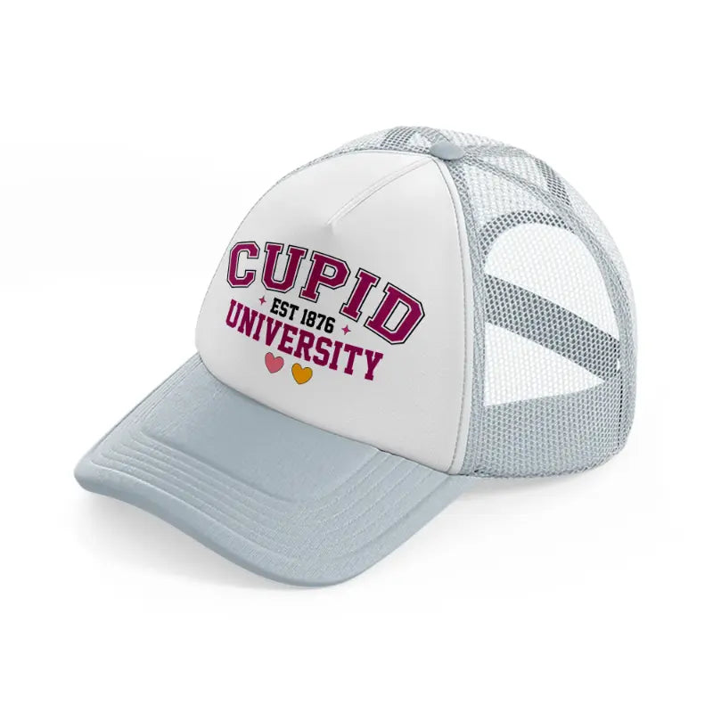 cupid university est 1876 grey trucker hat