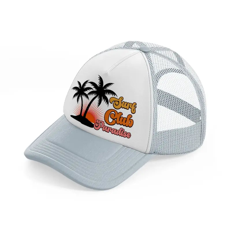 surf club paradise grey trucker hat