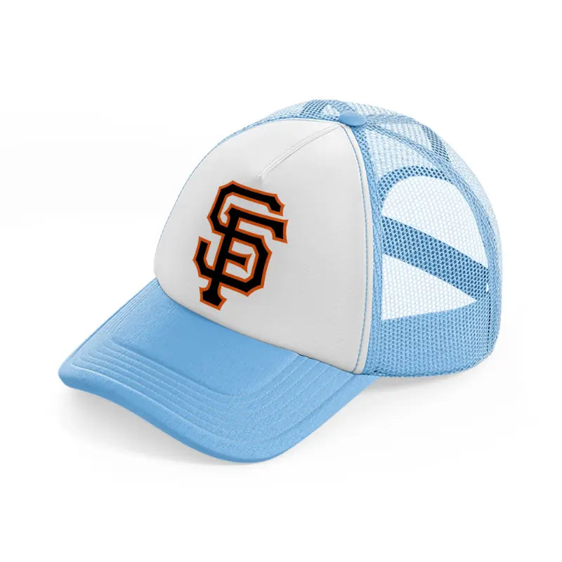 sf emblem sky blue trucker hat