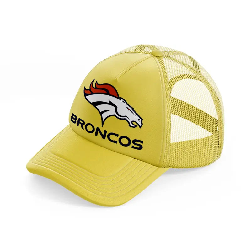 denver broncos logo gold trucker hat